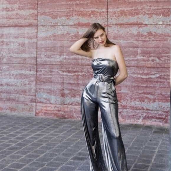 Hanifa Pants - COPY - Hanifa Silver Nyema Jumpsuit, Size Medium